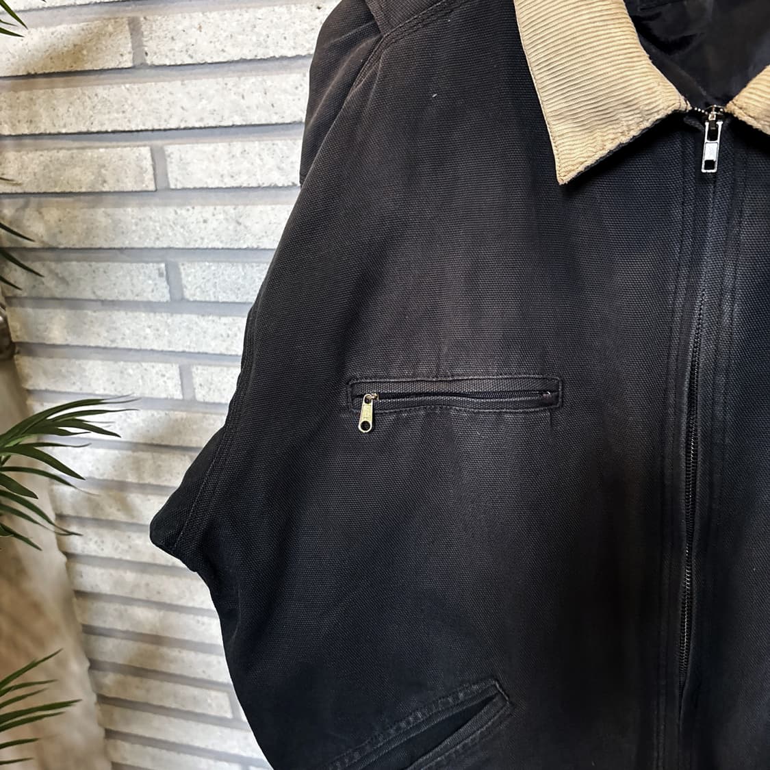 USA VINTAGE 코듀로이 카라 워크자켓 퀼팅안감 디테일 블랙 상품이미지6