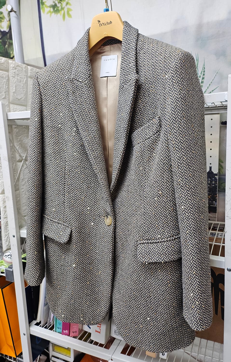 산드로 여성자켓 55 헤링본 테일러드 싱글자켓 AD33 상품이미지2