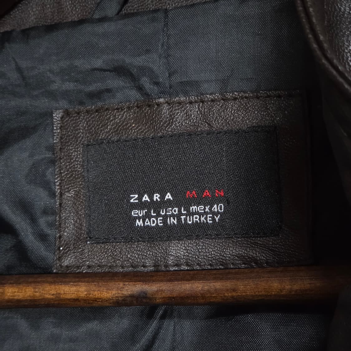 자라 맨즈 브라운 락시크 넥버클 가죽 라이더 자켓 상품이미지9