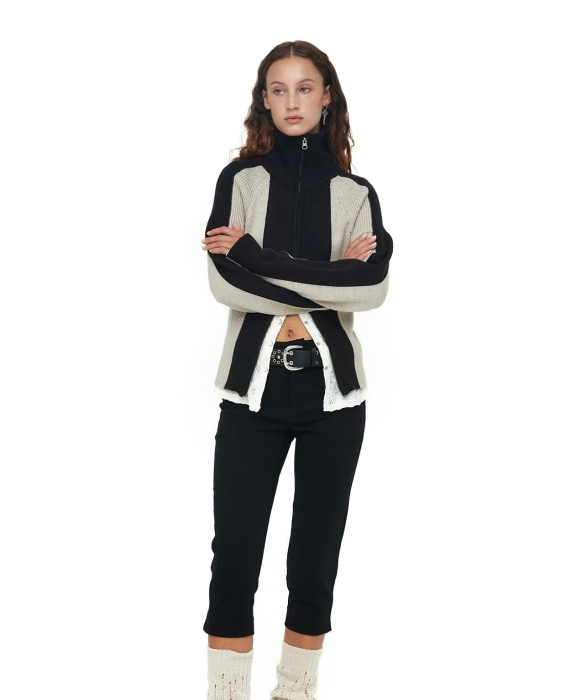 세릭 라인 니트 집업 CERRIC LINE KNITTING ZIP UP  상품이미지2