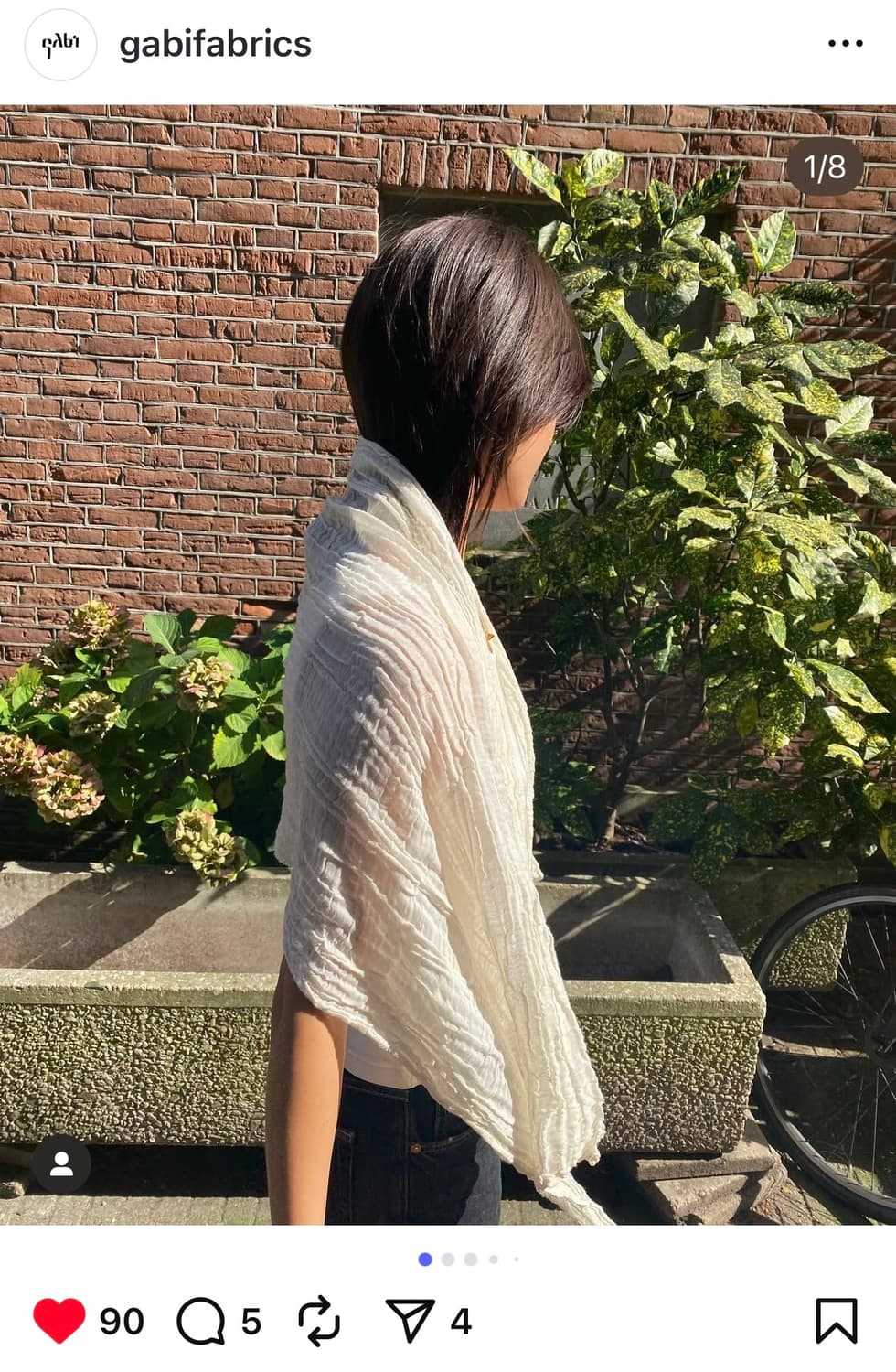 gabi fabrics shash scarf (raw_ivory) 상품이미지5