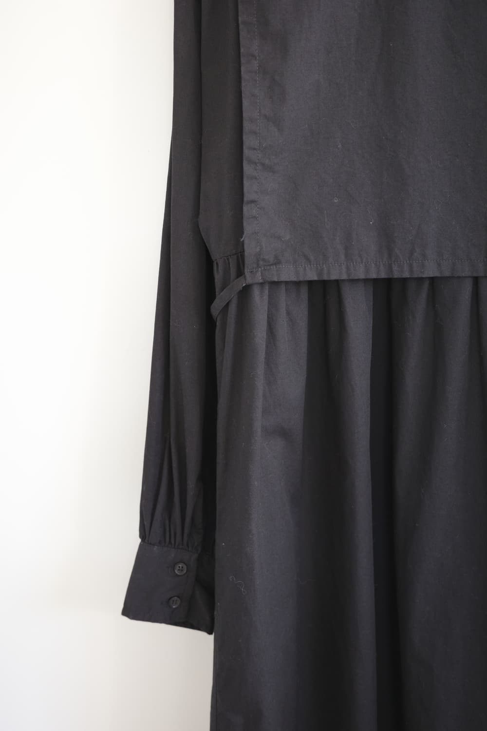 일본 빈티지 블랙 셔츠형 롱 원피스 상품이미지4