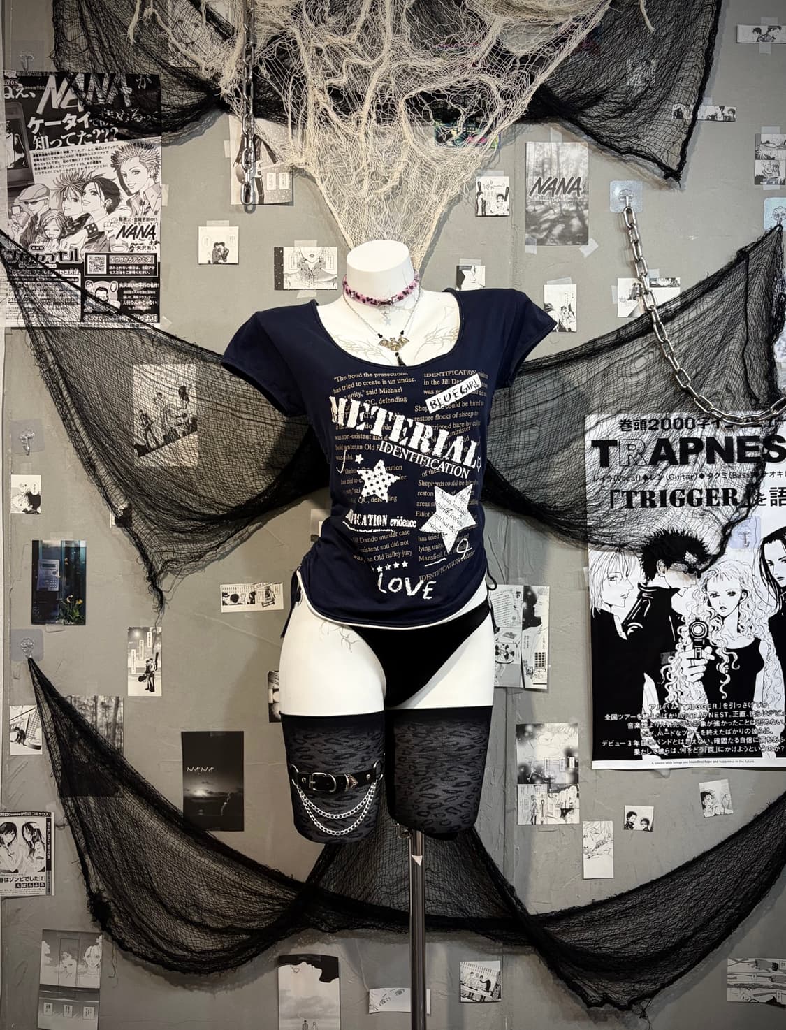 Y2K star lettering shirring short sleeve 상품이미지2