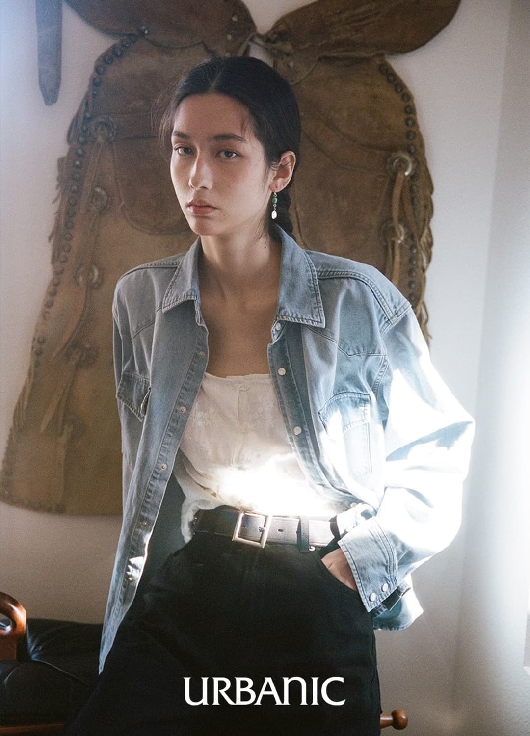 얼바닉30 웨스턴 데님 셔츠 라이트 블루 상품이미지2