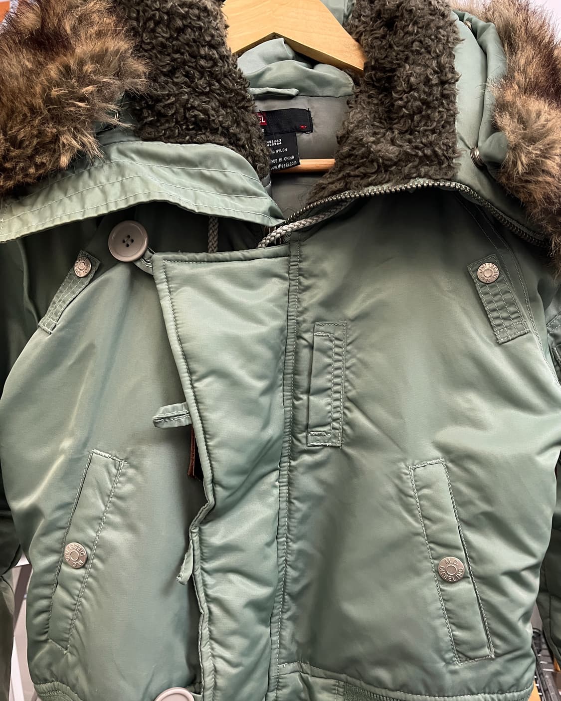 디젤 00s N2B 크롭 퍼 자켓 상품이미지6