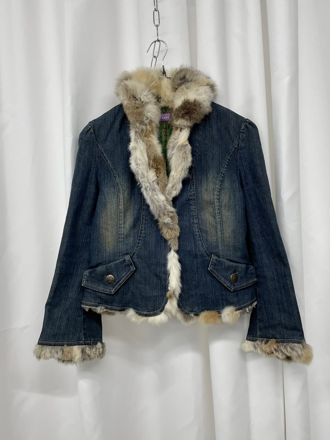 y2k 퍼트리밍 데님 아일렛 자켓 상품이미지5