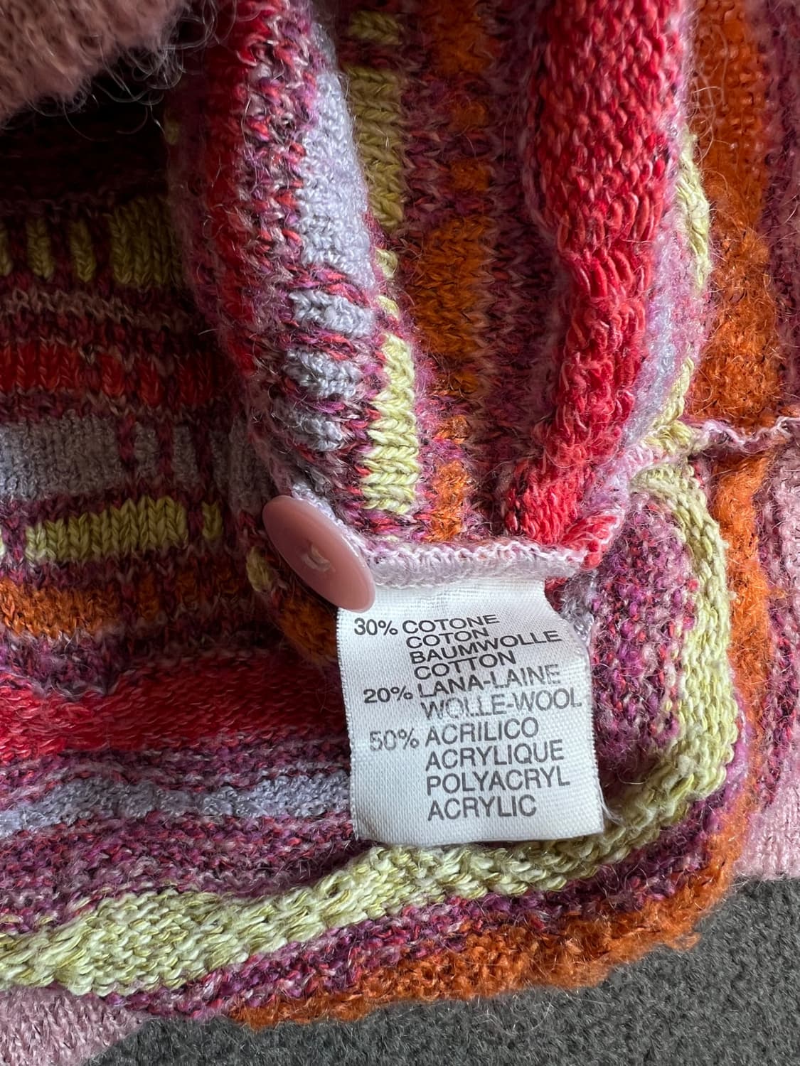 카라 패턴 니트 Made in Italy  L 상품이미지5