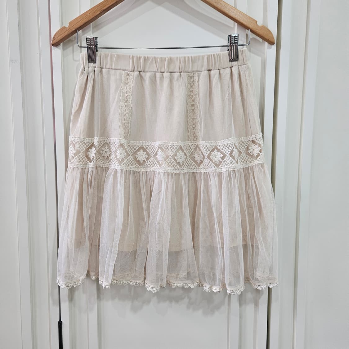 레이스 튤 레이어드 스커트 상품이미지1