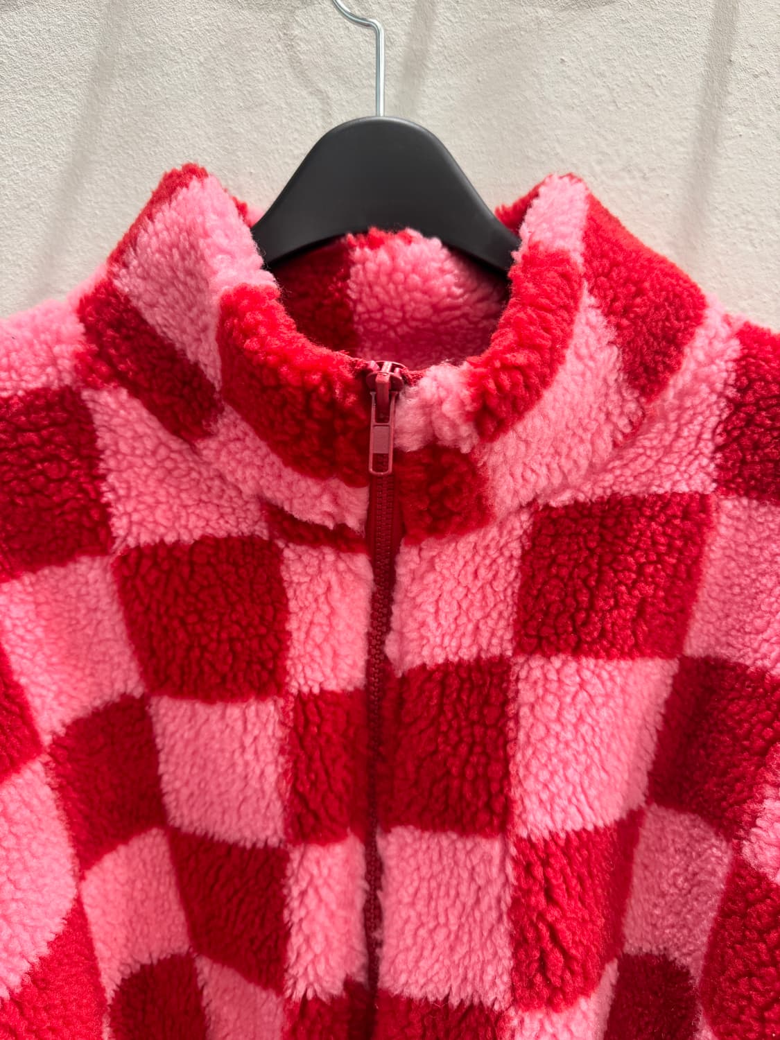 vintage 깅엄체크 뽀글이 크롭점퍼 상품이미지2