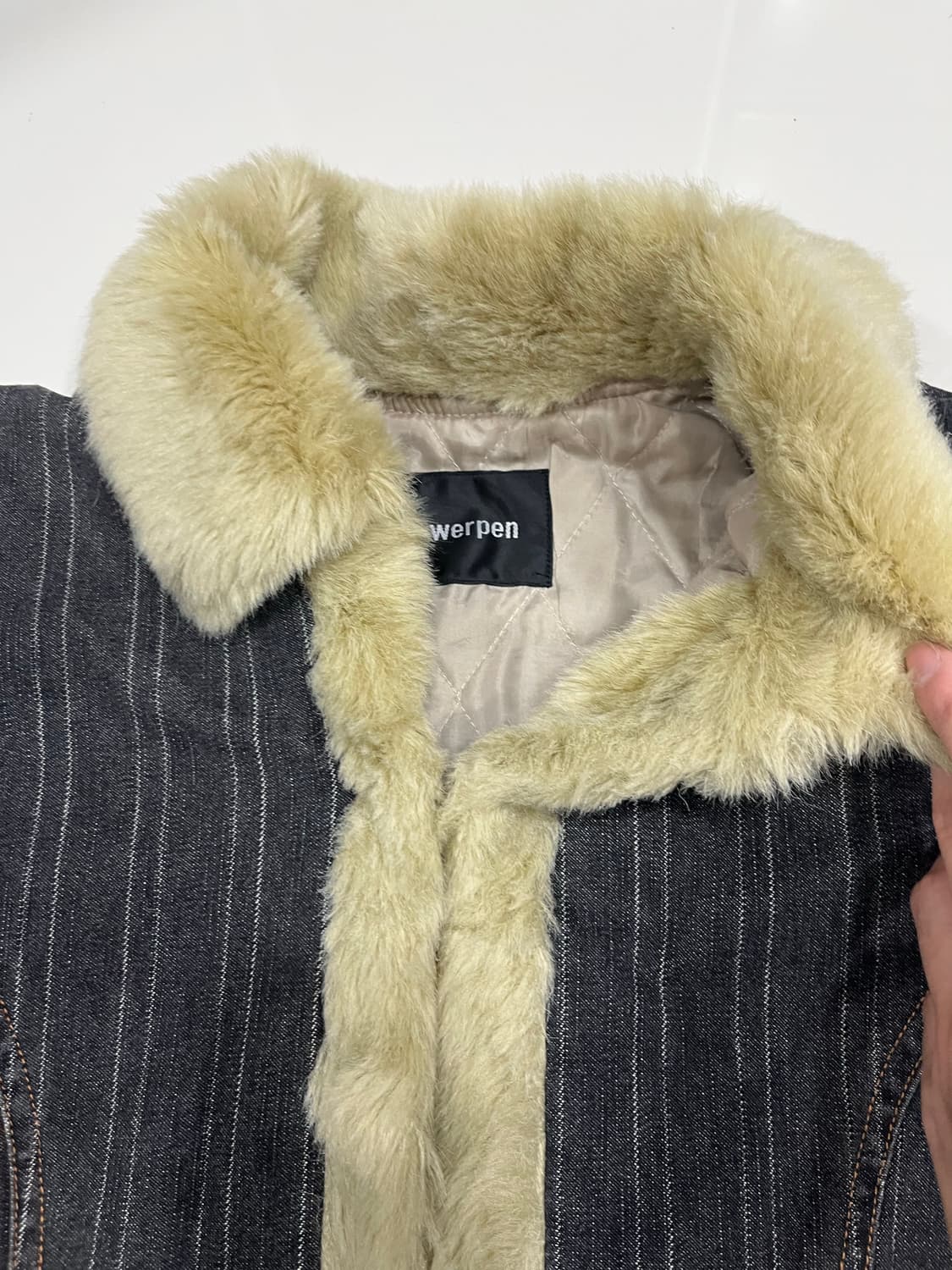 빈티지 누빔 퍼 스프라이트 데님 청 자켓 상품이미지2