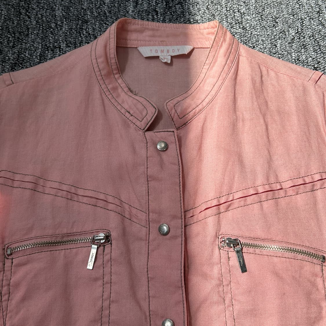 톰보이 핑크 숏셔츠 자켓 상품이미지5