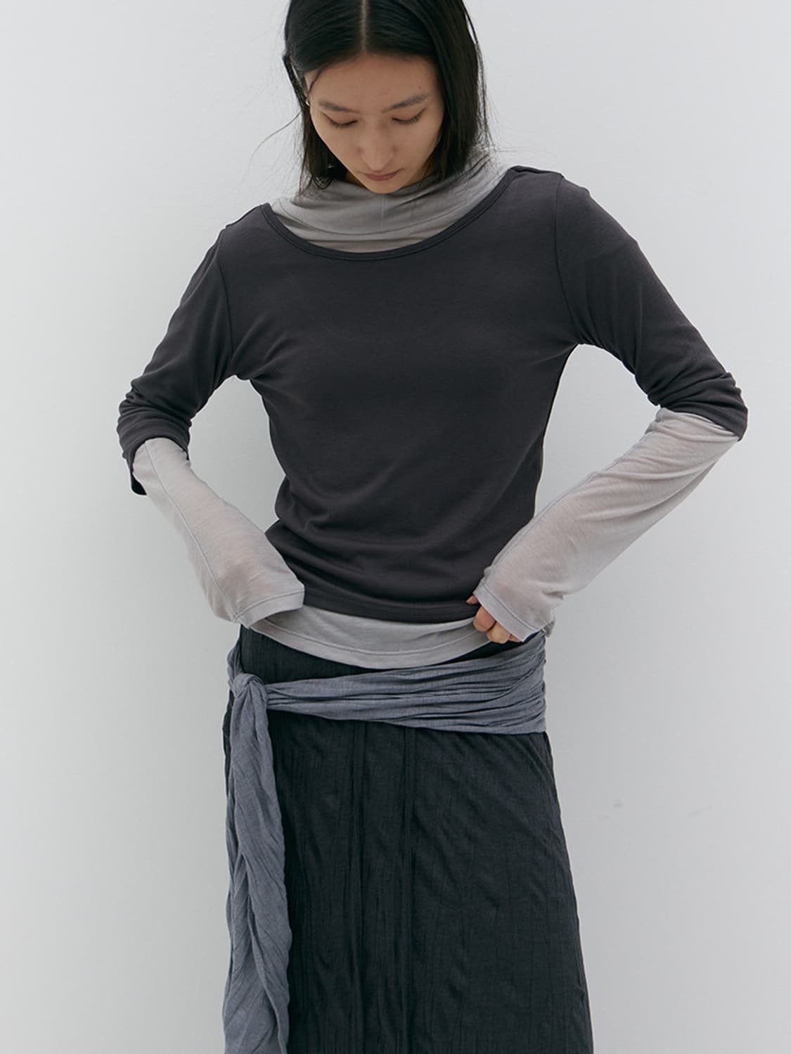 hwae WRINKLE SCARF grey 상품이미지3