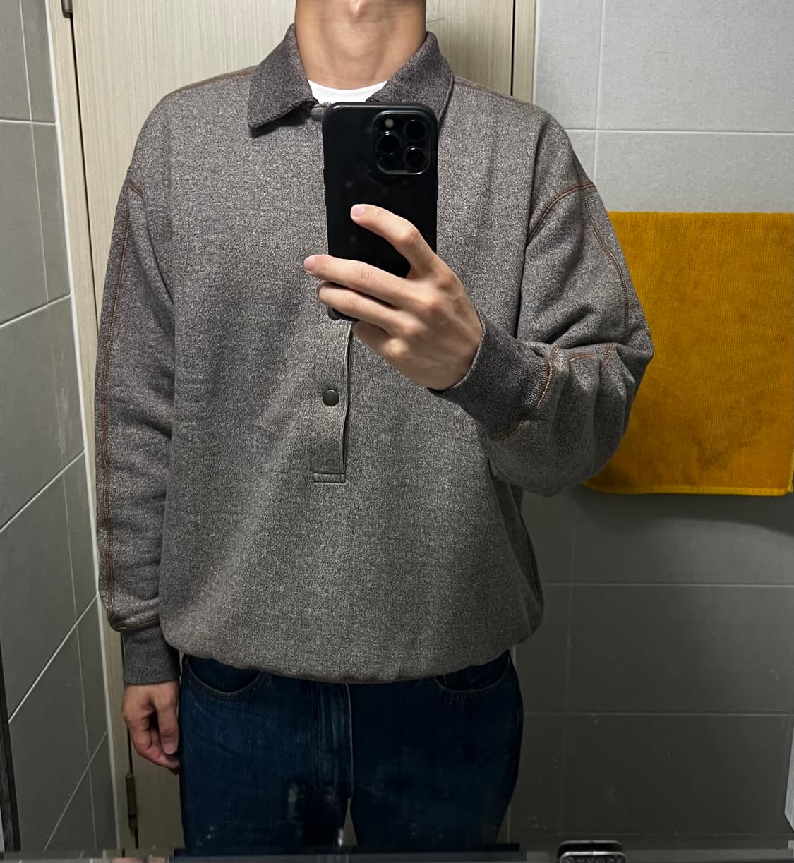 Noroll 'C&M HALF SWEAT' - GREY & BROWN 상품이미지9