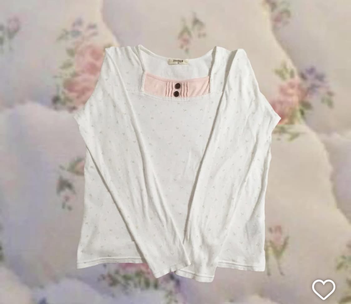 맹물빈티지 잔꽃 레이어드티 레이어드 롱슬리브 긴팔티 모리 히메갸루 갸루 상품이미지1