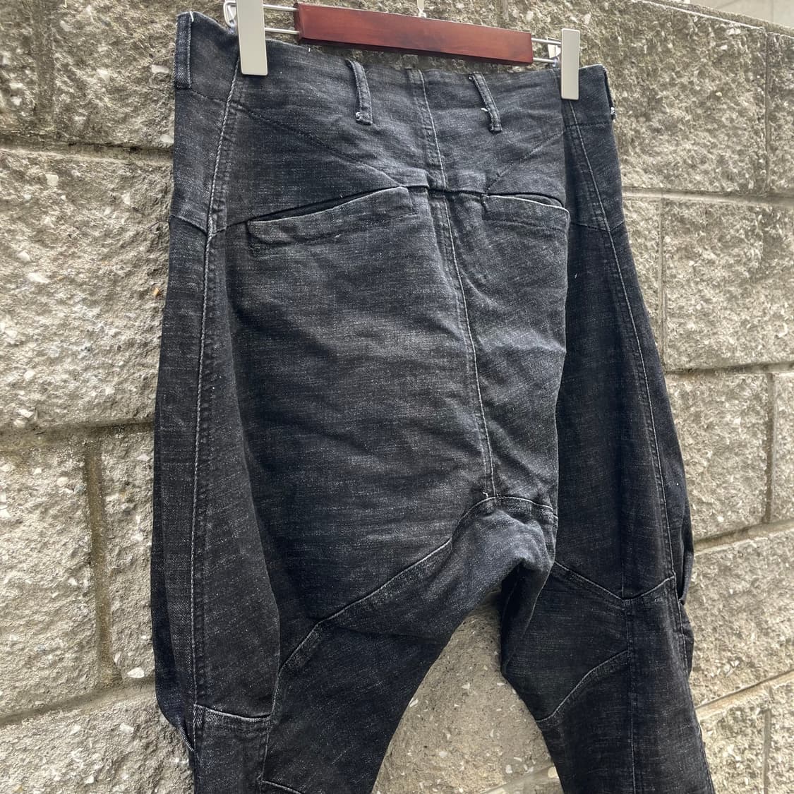 [L] VTG 드롭 크로치 블랙 데님 팬츠 (~33) 상품이미지5