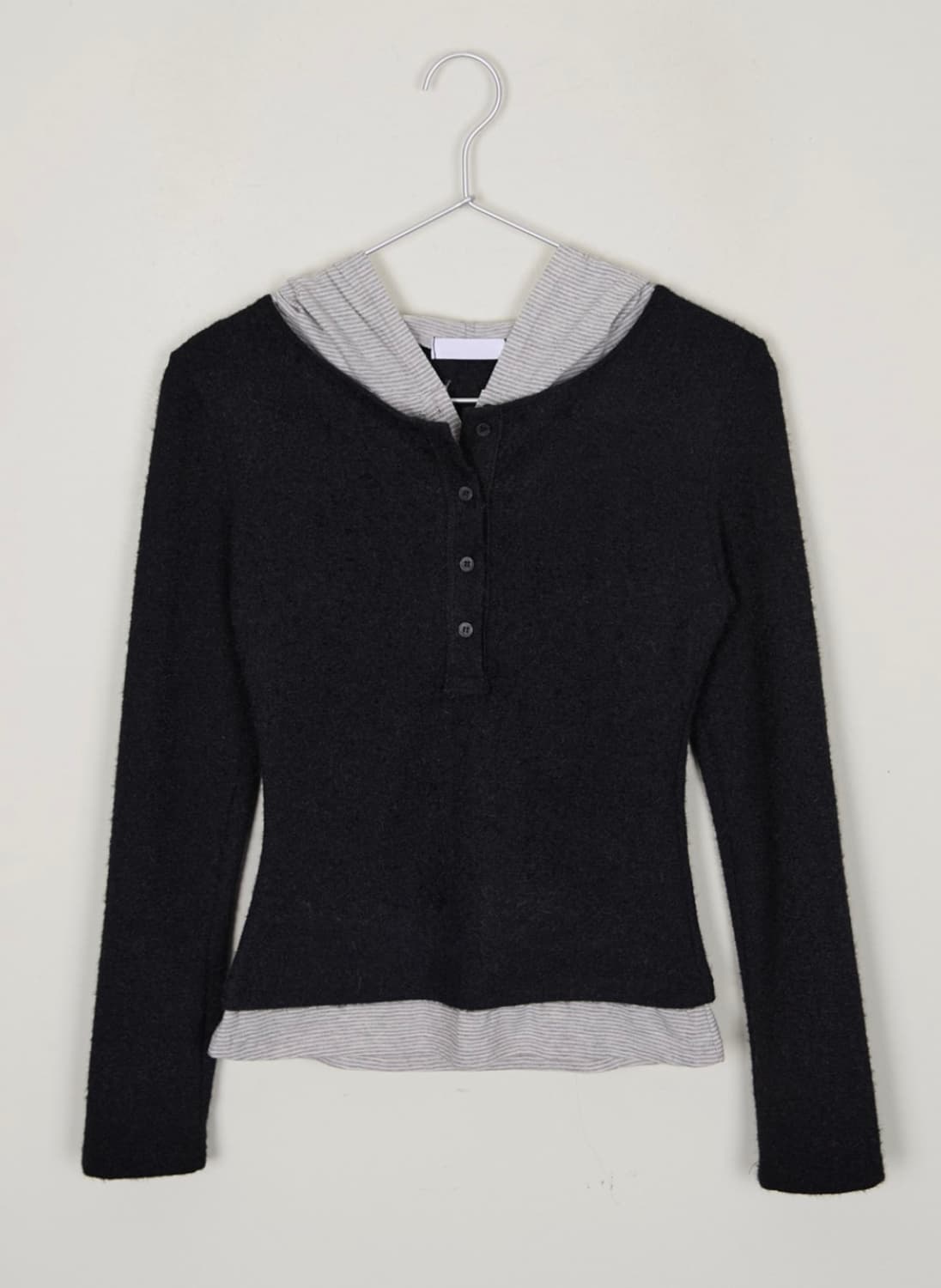 베르크서울 레이어드 스트라이프 후드티 상품이미지1