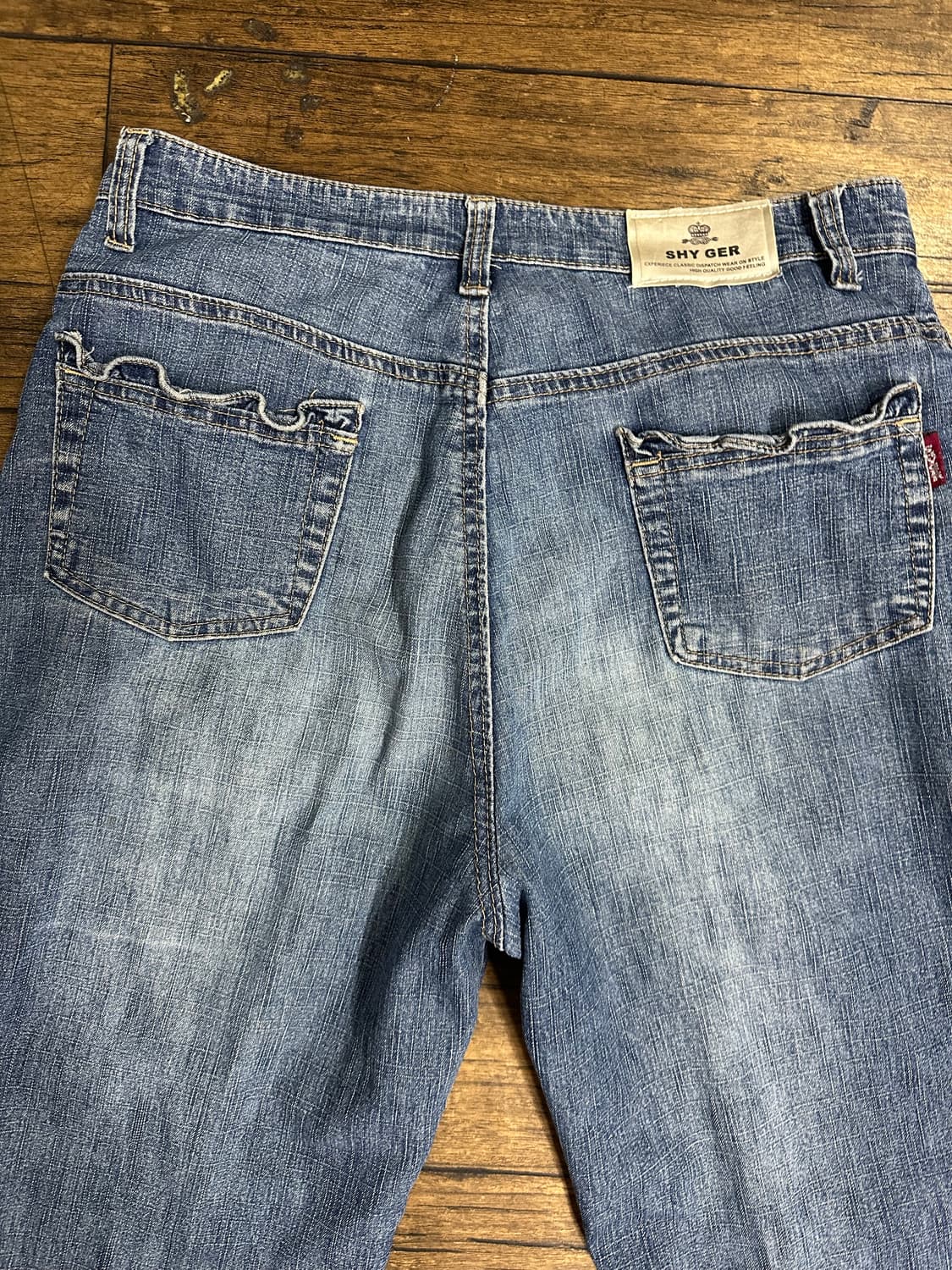 Y2K 플라워 자수 부츠컷 데님 팬츠 30 SHYGER JEANS 상품이미지7