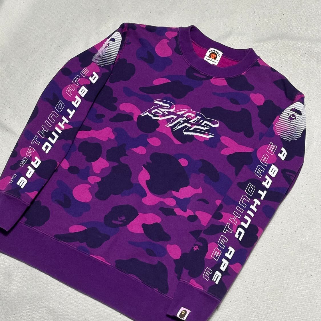 150 베이프 키즈 퍼플 카모 맨투맨 상품이미지1