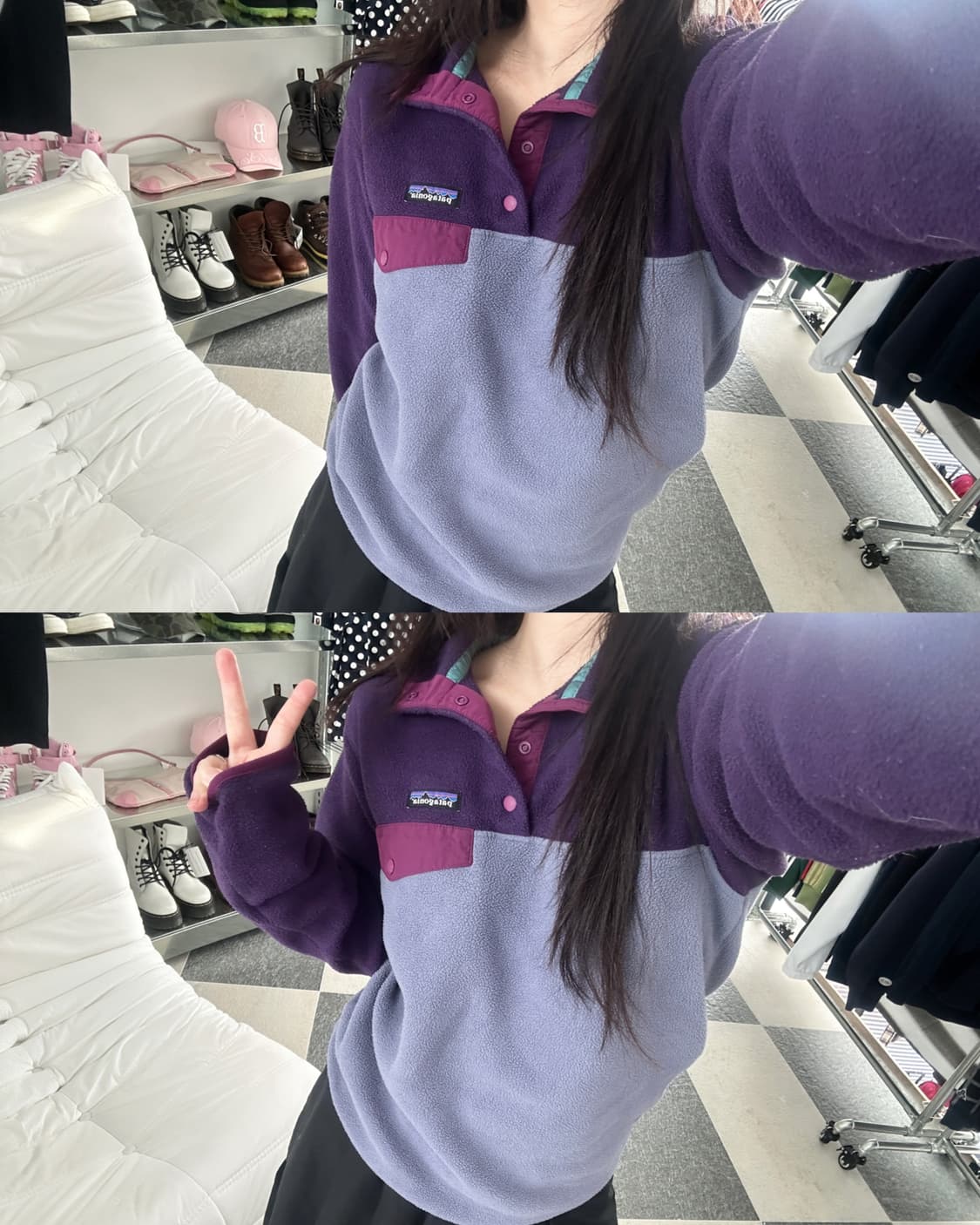 파타고니아 신칠라 퍼플 스냅 플리스  상품이미지3