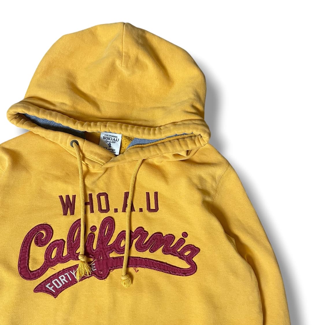 후아유 버건디 캘리포니아 자수 로고 후드 XL 상품이미지3