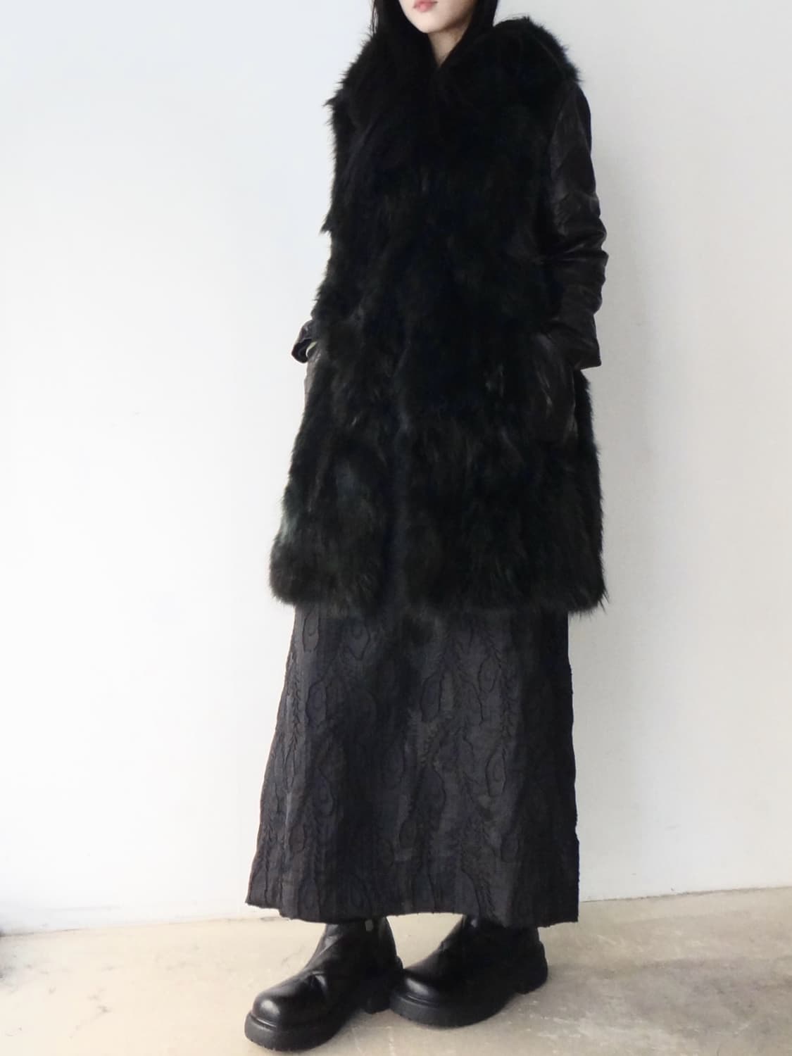 Lush chic fur leather jacket /퍼 레더 자켓 상품이미지3