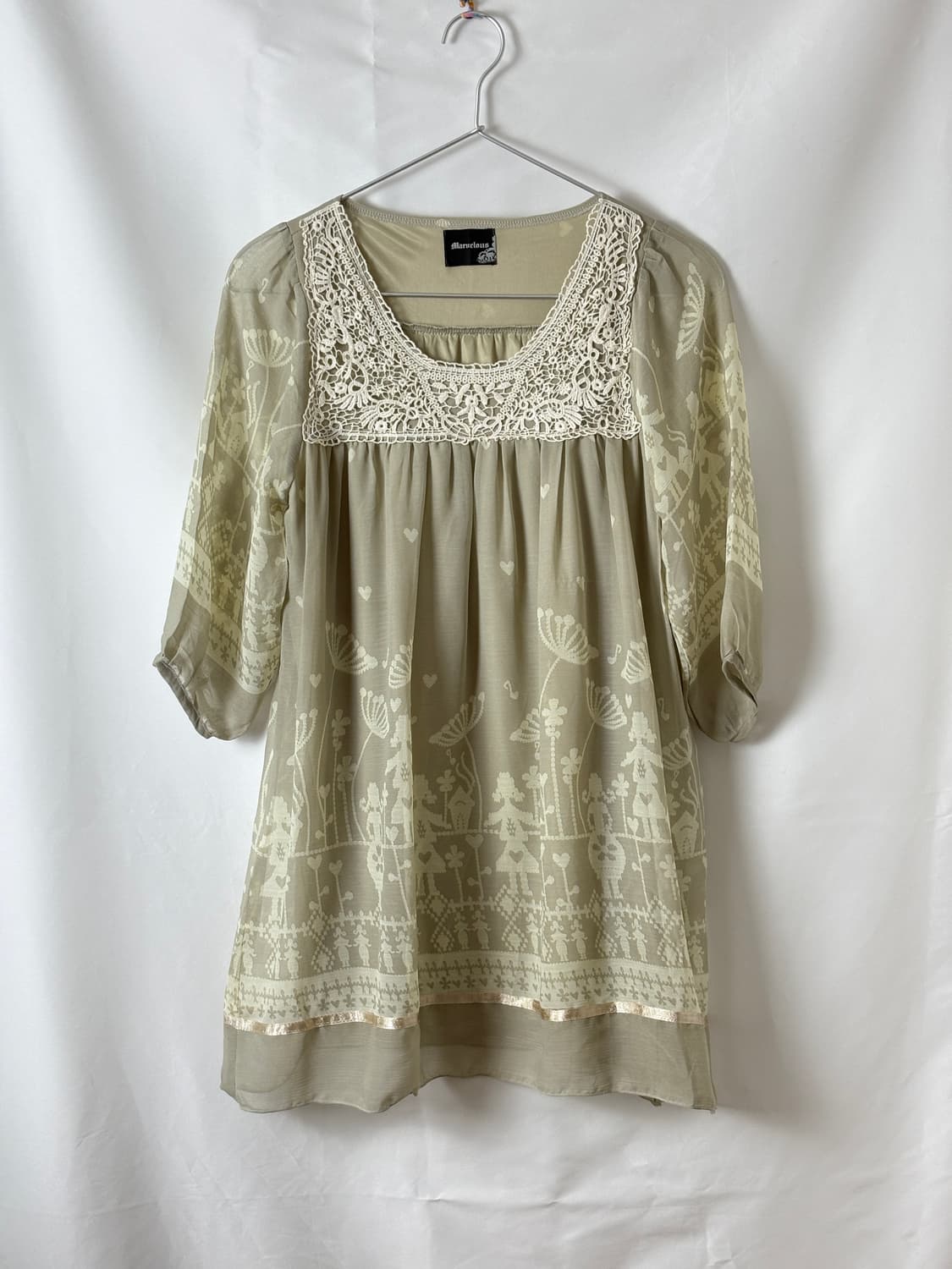 애쉬 그린 레이스 원피스 상품이미지4