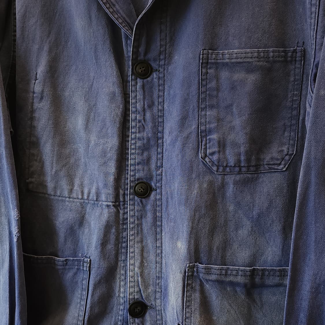 70s 프렌치 워크자켓 프렌치자켓 페이딩 블루 데미지 50 상품이미지6