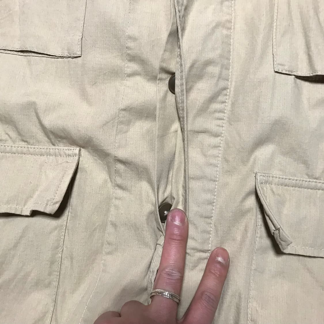 Gu 재팬 밀리터리 립스탑 bdu 셔츠 자켓 베이지 상품이미지4