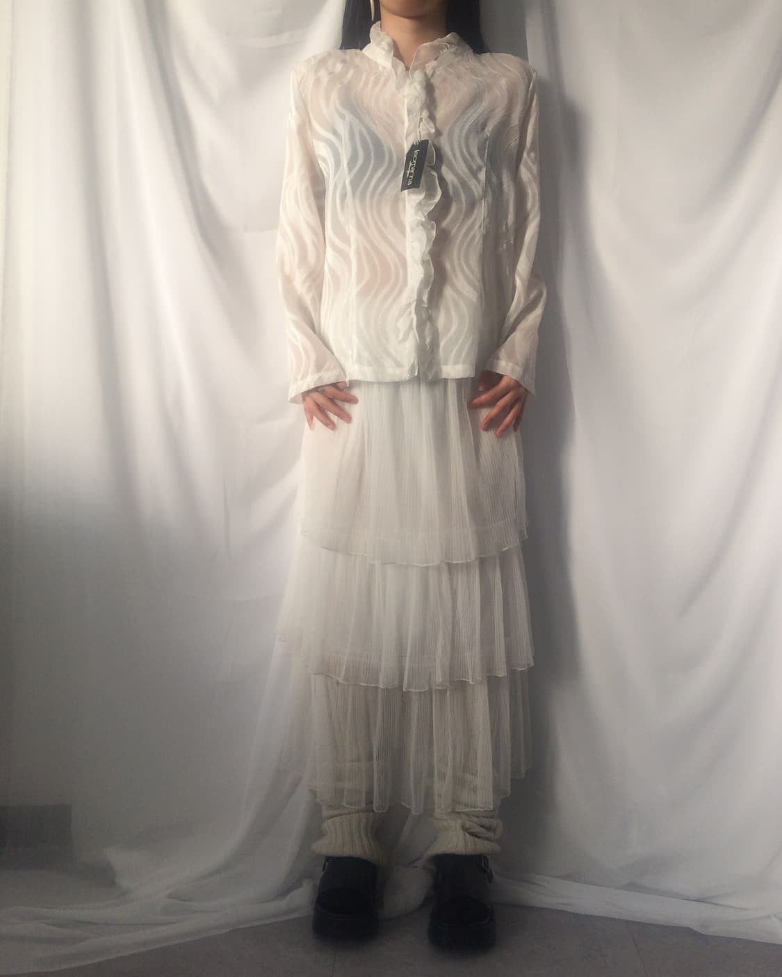 Pleats sha layer long skirt 상품이미지4