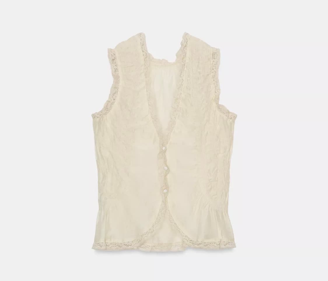 자라 레이스 버튼 셔츠 상품이미지1