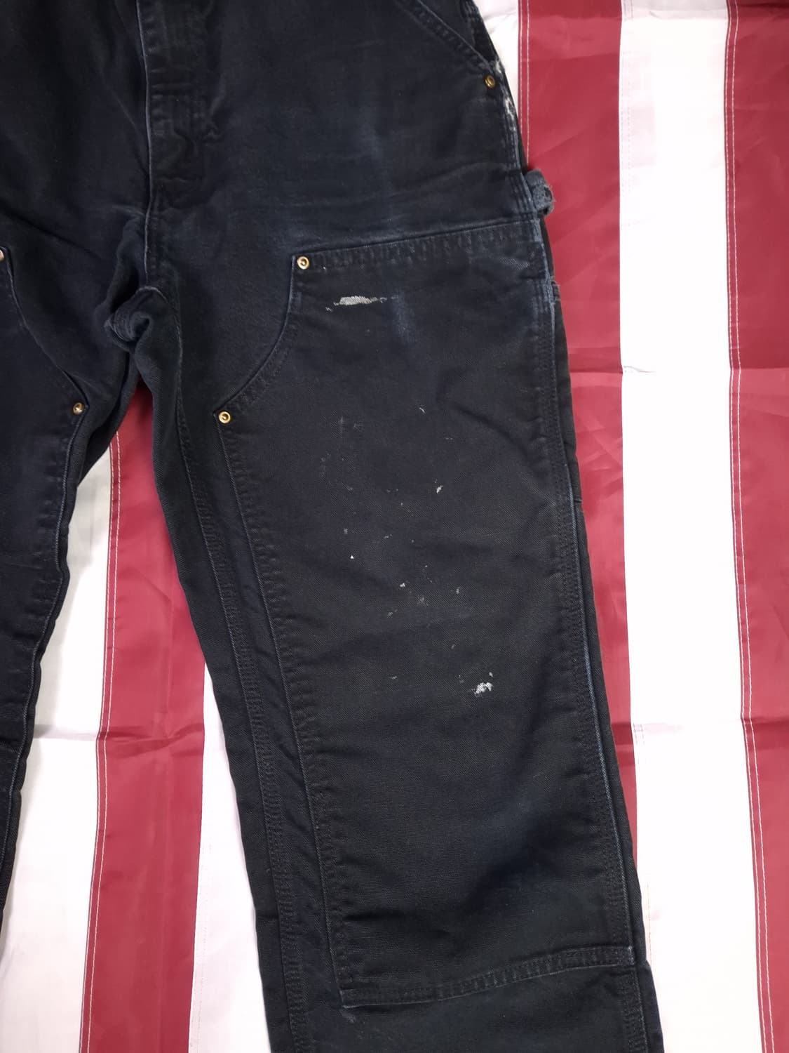 오리지날 미국제조 칼하트 블랙 더블니 워크팬츠 상품이미지10