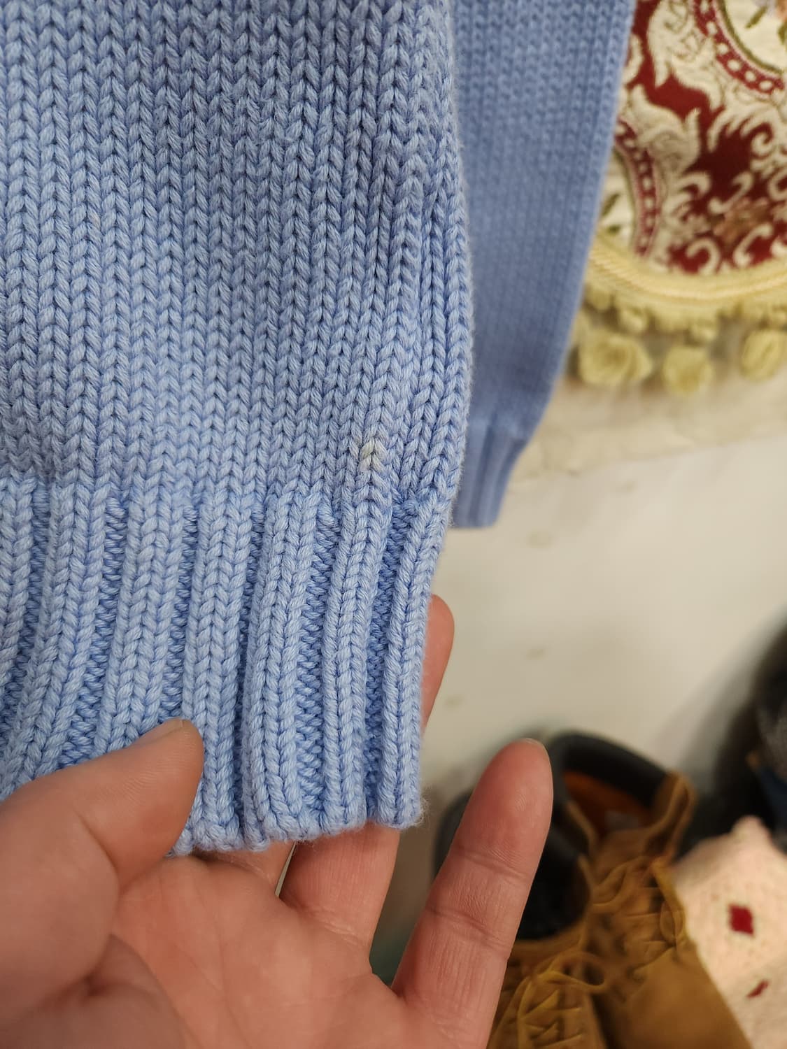 폴로 랄프로렌 샘브레이 블루 코튼 니트
​
 상품이미지9