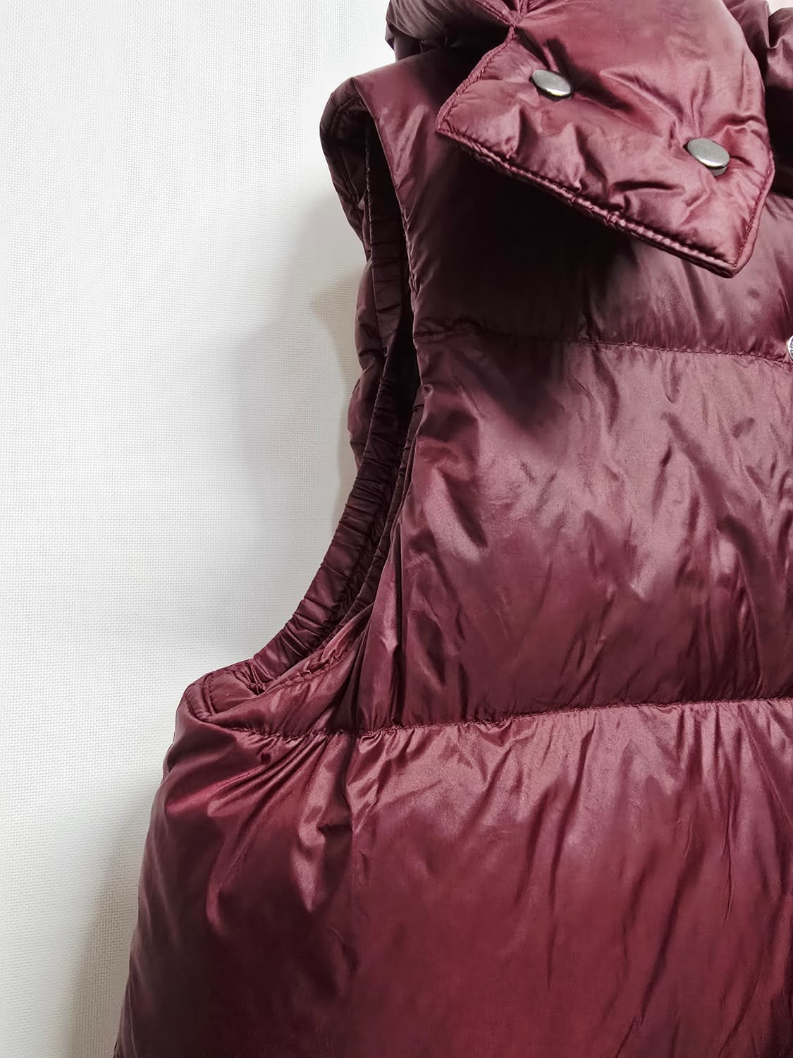 마시모두띠키즈  후드 다운패딩 조끼 버건디 상품이미지3