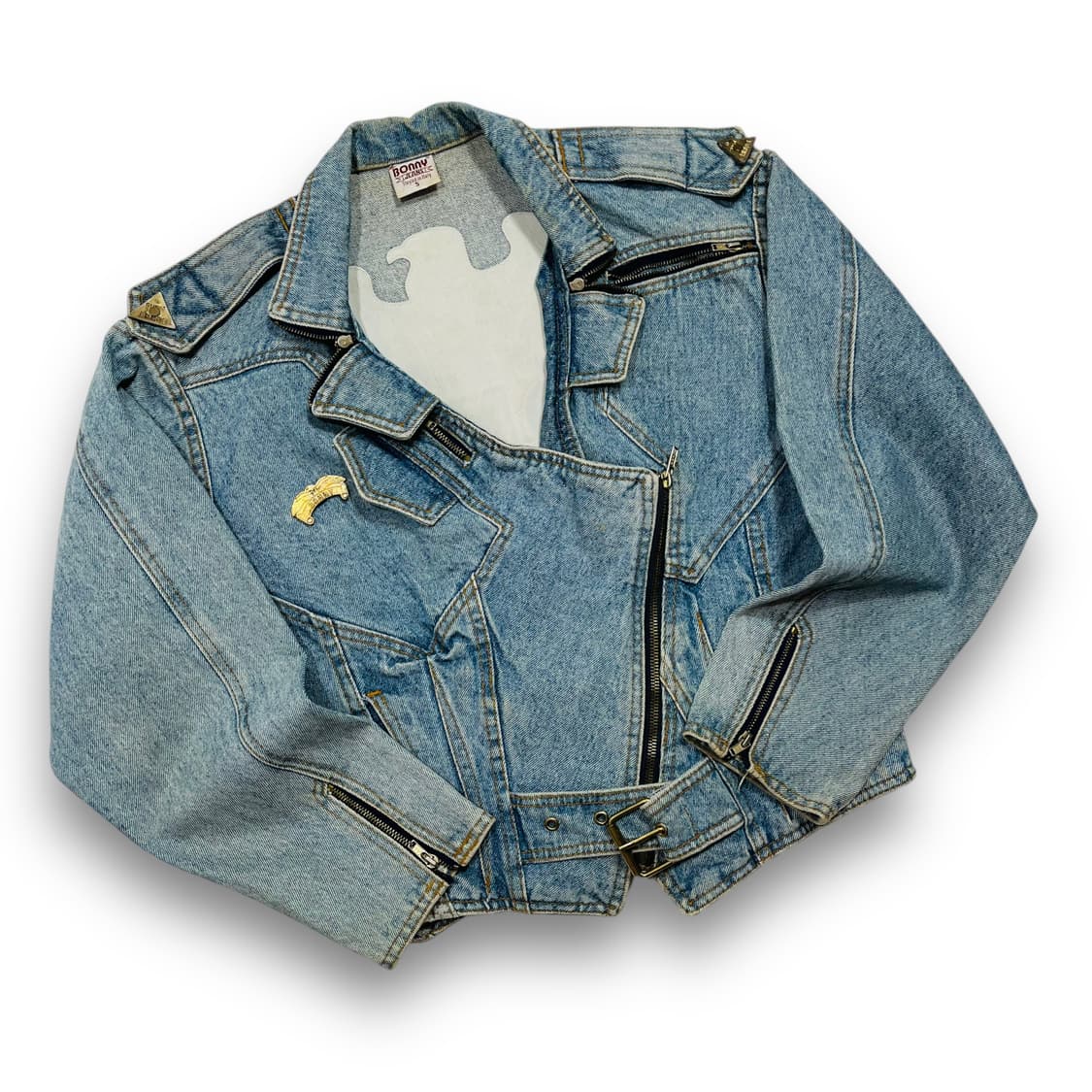 Bonny Jeans 웨스턴 이글 빈티지 데님 라이더 숏 자켓 상품이미지1
