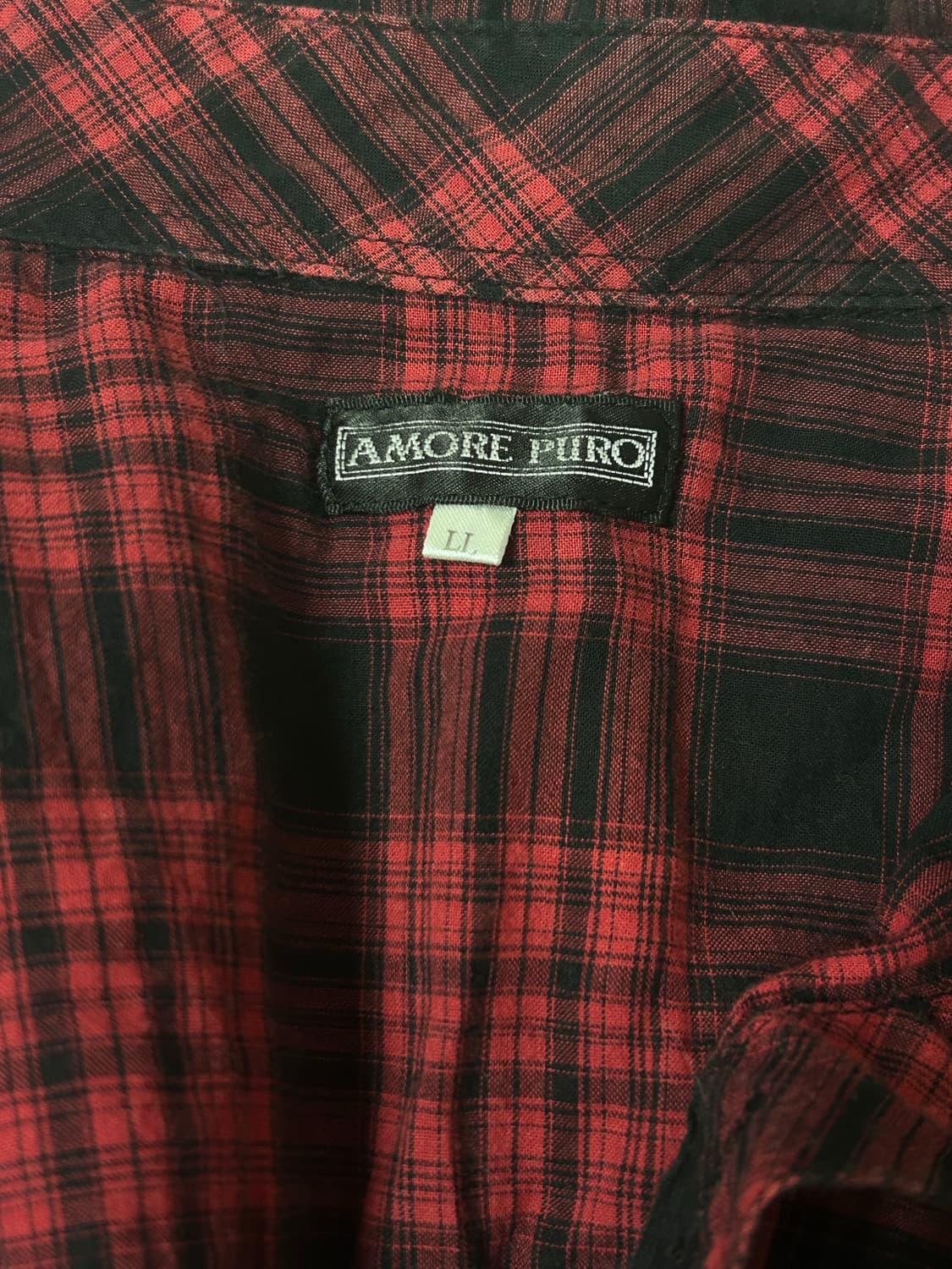 Amore puro 스컬프린팅 레드체크 펑크셔츠 나나깔 상품이미지3