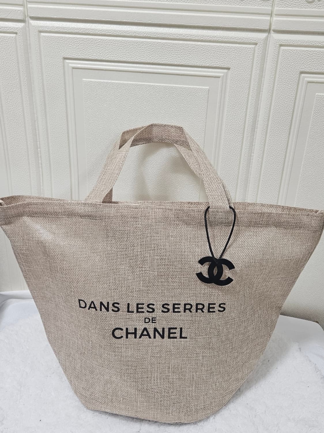 샤넬뷰티정품 동백꽃 전시회 린넨방수가방 새상품 상품이미지3