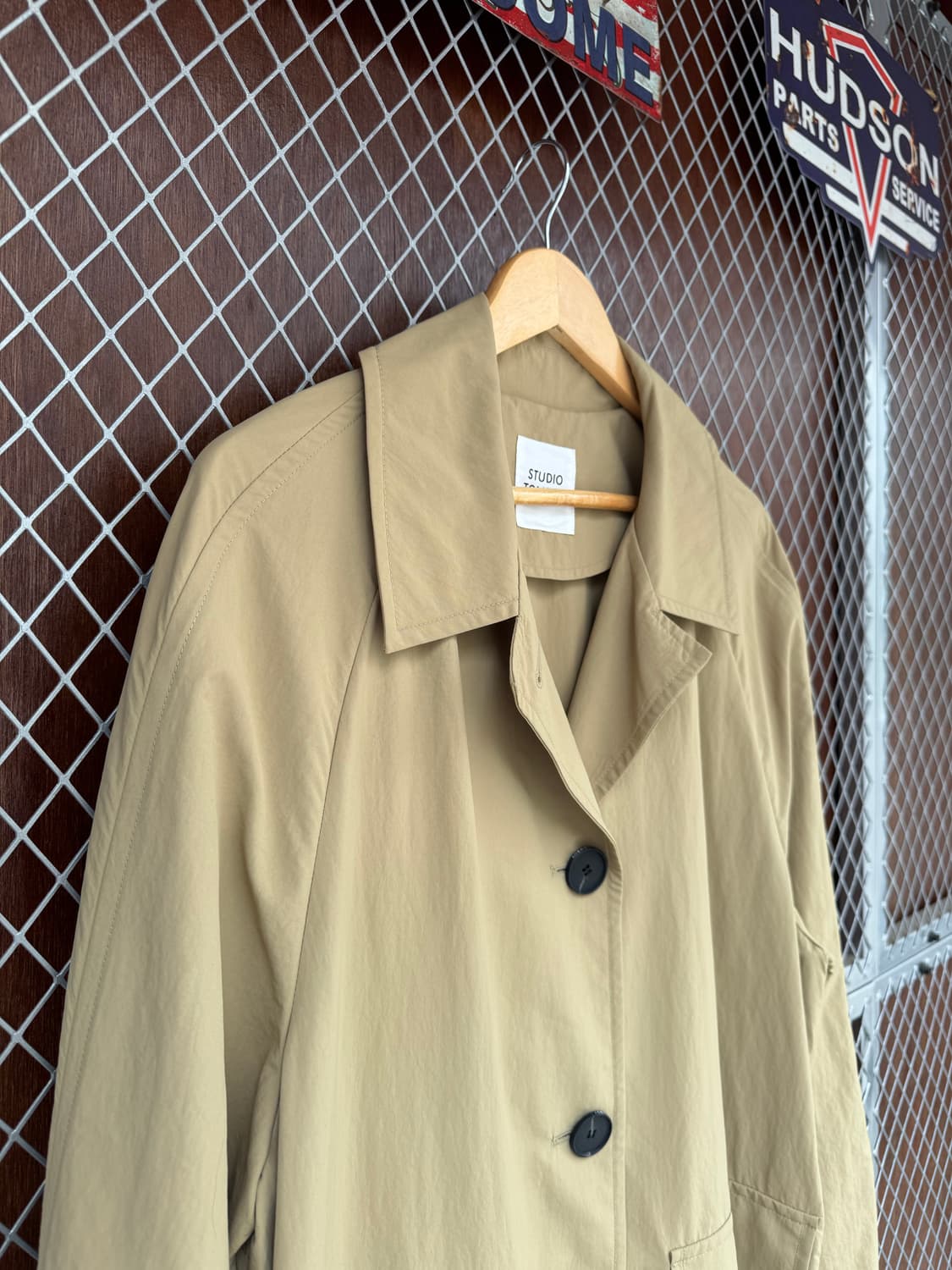 스튜디오톰보이 클래식 바스락 나일론 바람막이 롱 트랜치코트 자켓 F 상품이미지3