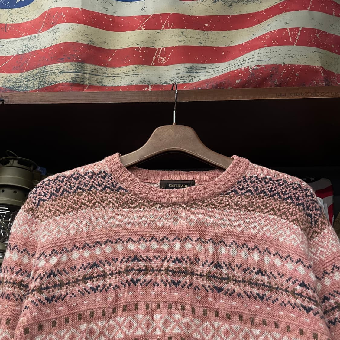 90s 빈티지 노르딕 페어 아일 패턴 울 니트 스웨터 상품이미지3