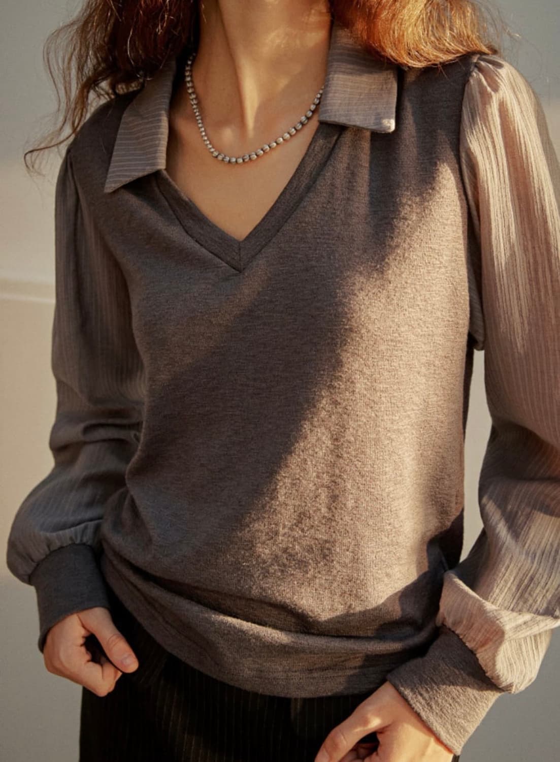 Ouro JERSEY SHIRTS TOP [ ASH ] 상품이미지3