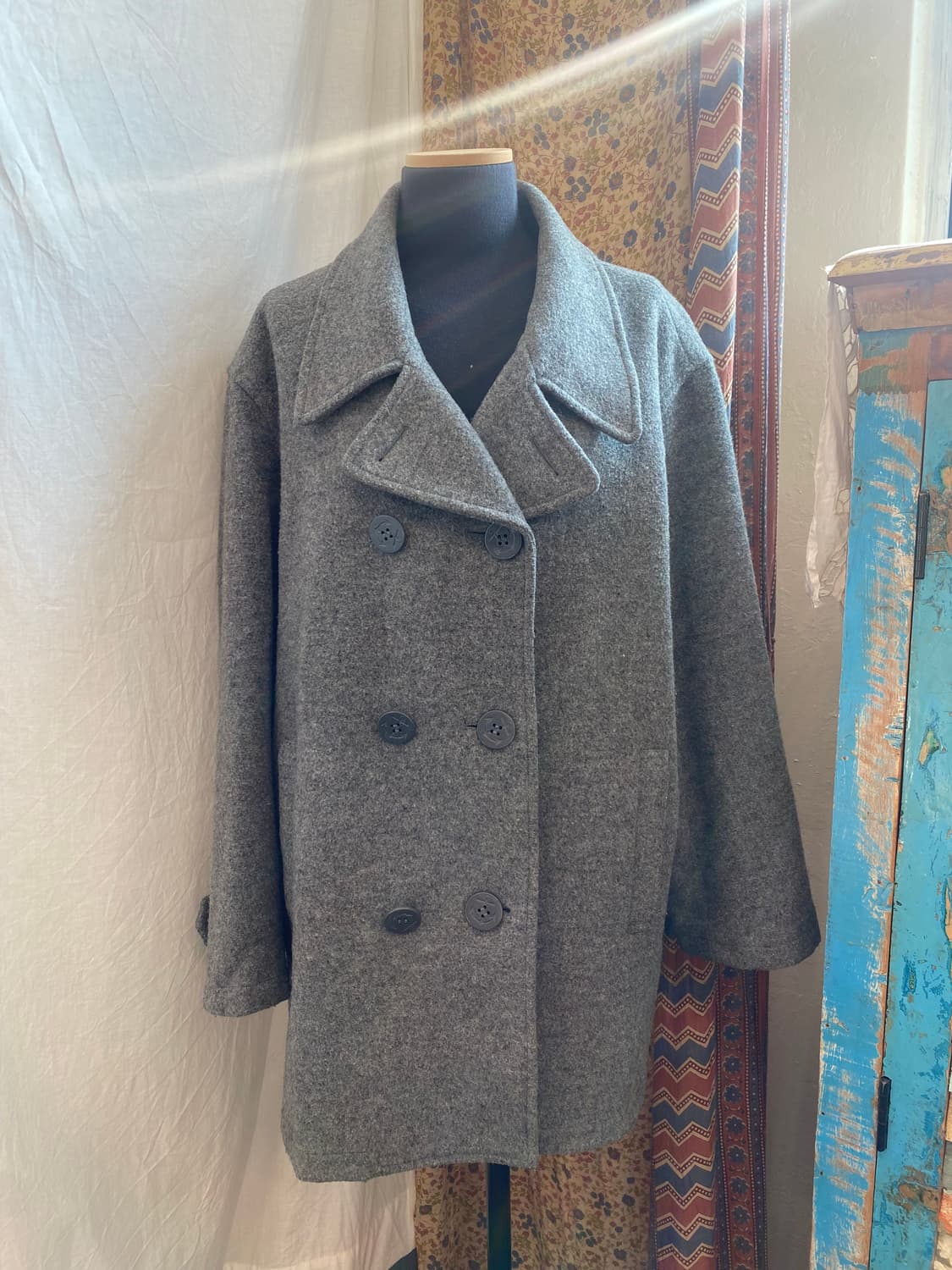 그레이 울믹스 오버핏 피코트(L)그레이 울믹스 오버핏 피코트(L) 상품이미지1