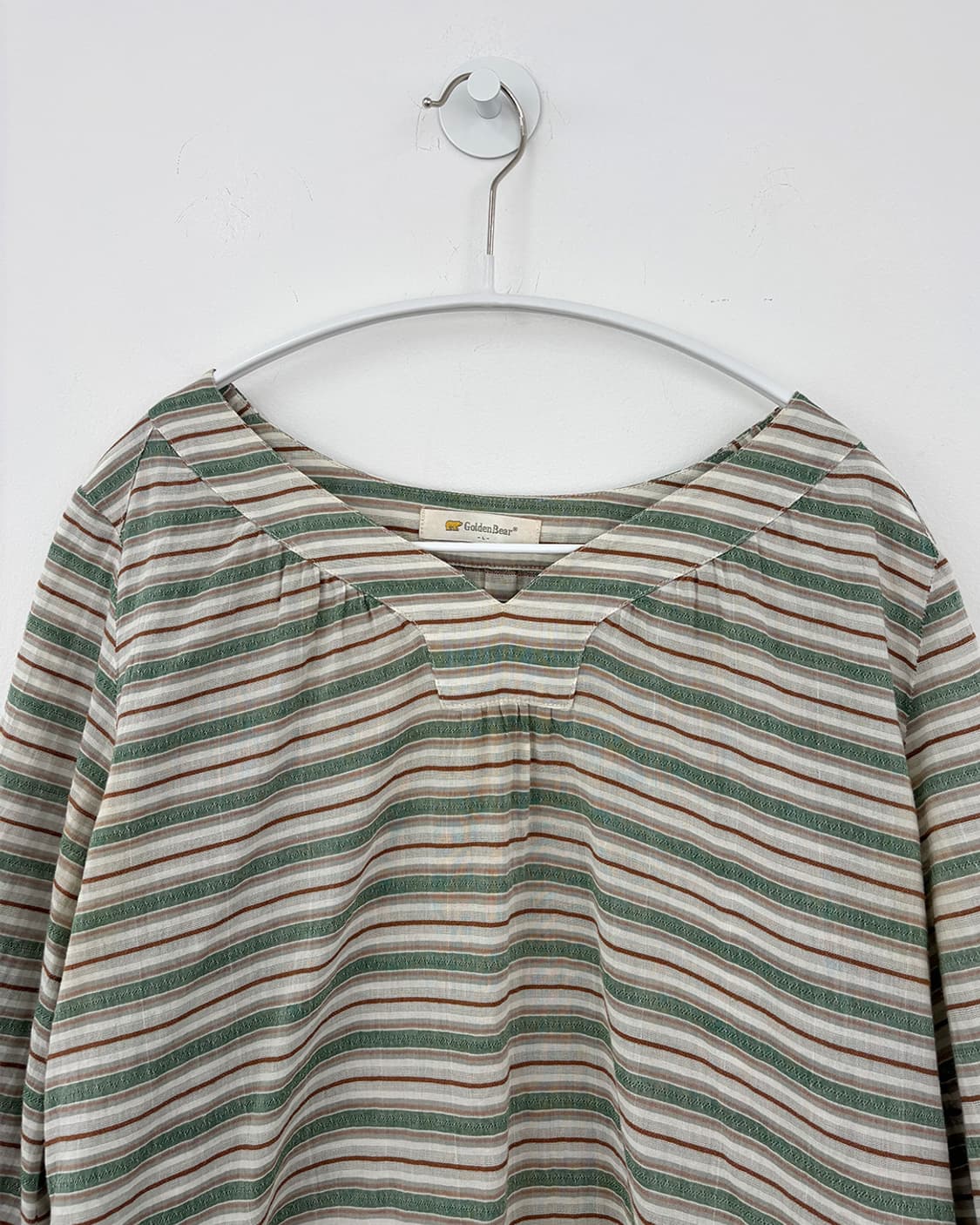 Golden Bear choco forest stripe blouse 상품이미지3