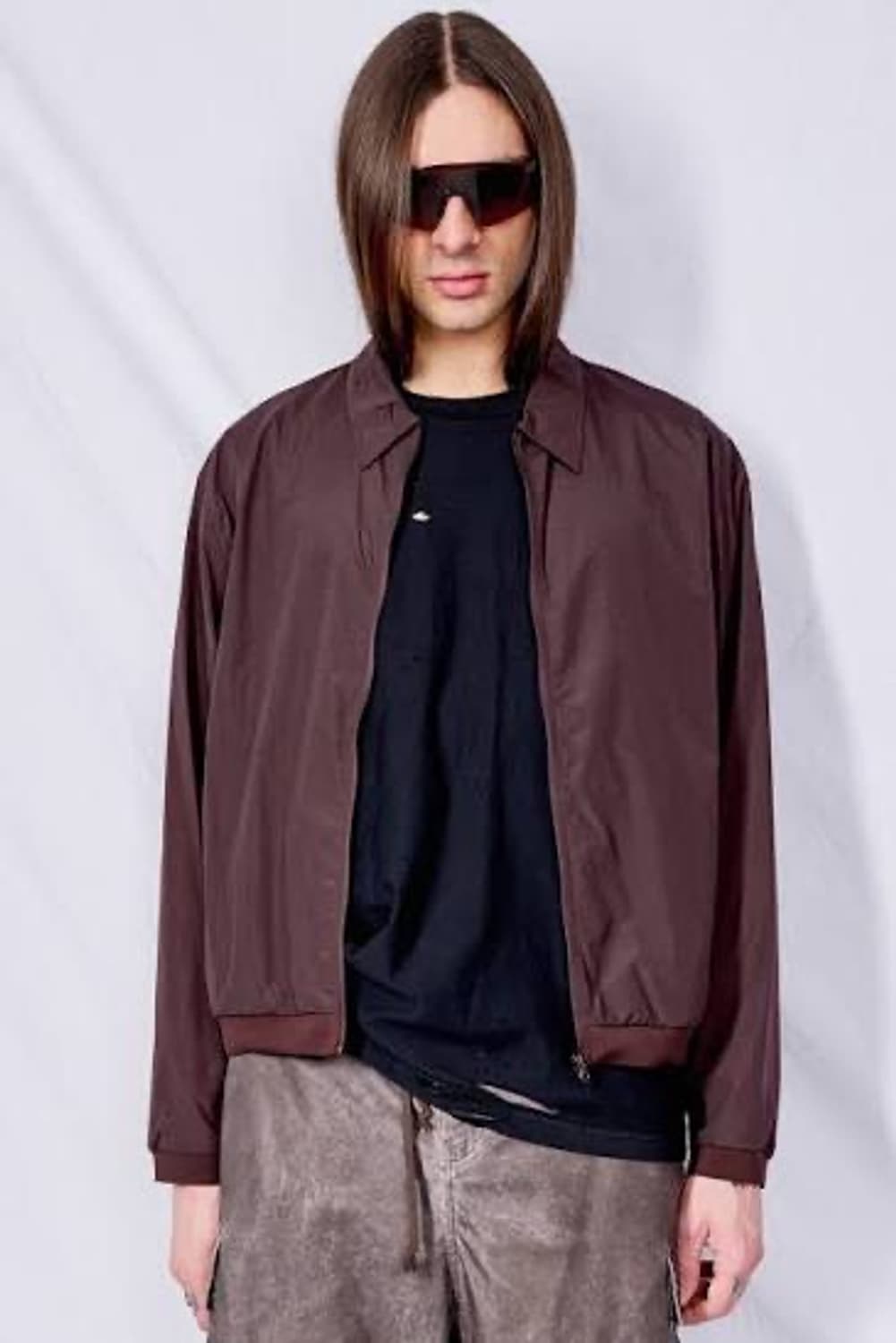 [L] 아모멘토 SHEER ZIP-UP SHIRTS 셔츠자켓 버건디 상품이미지4