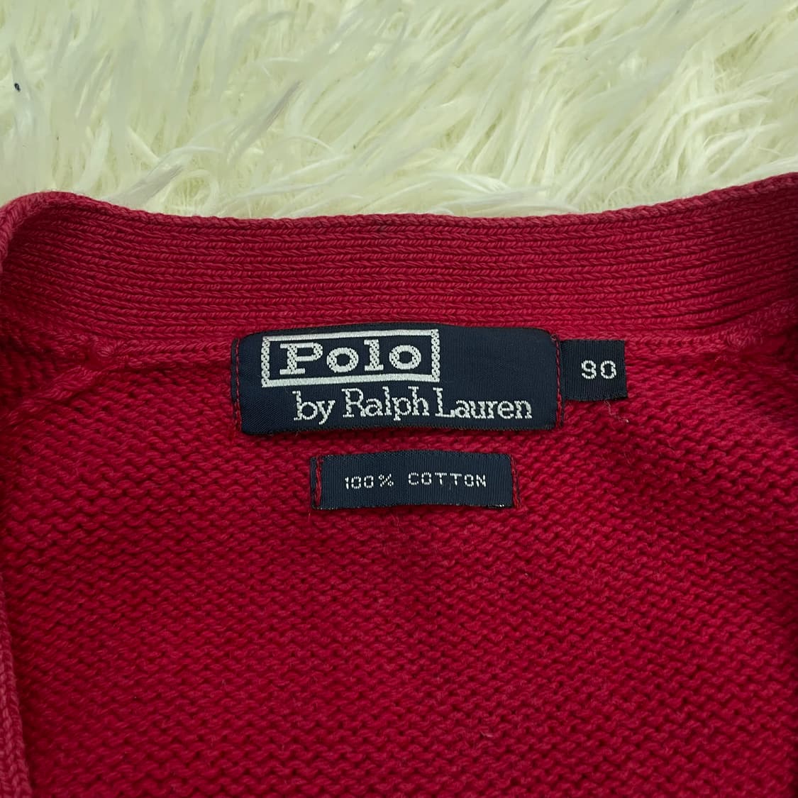 폴로 랄프로렌 포니 로고 니트 가디건 레드 상품이미지4