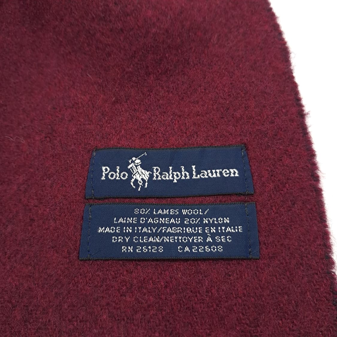 MX259 폴로 랄프로렌 퍼플 버건디 양면 빅포니 램스울 목도리 머플러 상품이미지6