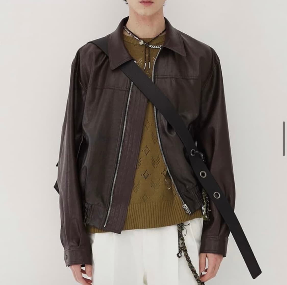 알렌느 그라데이션 에코 레더 자켓 (2) 상품이미지1