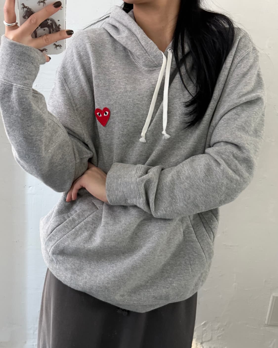 COMMEdesGARCONS 꼼데가르송 레드와펜 그레이컬러 후드티 L 상품이미지7