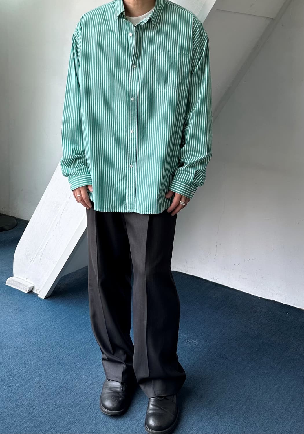 Light cotton big silhouette stripe shirt 상품이미지6