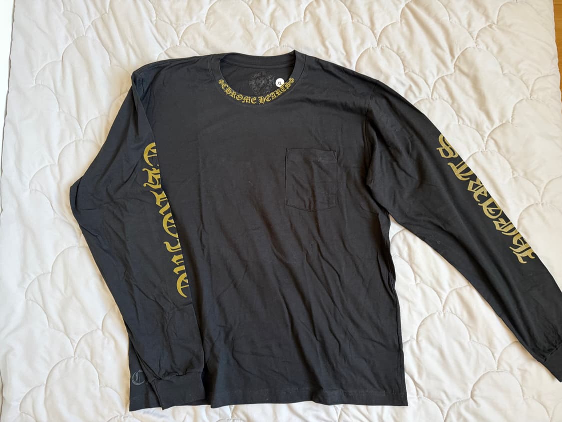 [XL] 크롬하츠 레터링 로고 롱슬리브 블랙 새제품 상품이미지1