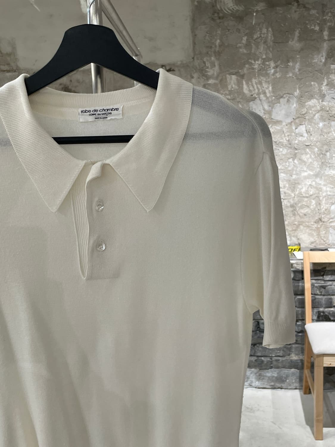 꼼데가르송 robe de chambre 아이보리 레이온 폴로 니트 상품이미지3
