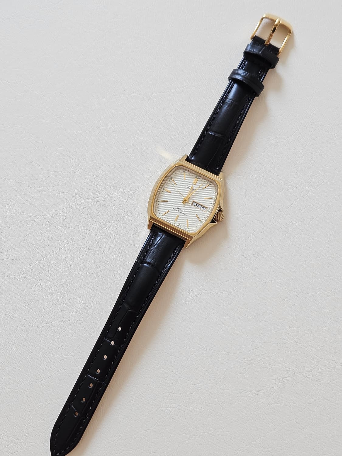 빈티지 시티즌 FORMA 금장 가죽 시계 상품이미지5